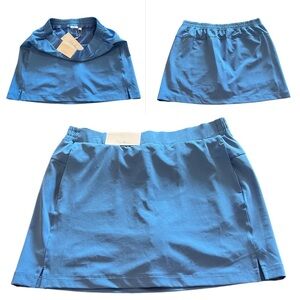 Lady Hagen 17” Perforated Shorts Underneath Capri Blue Athletic Skort M